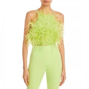 Cult Gaia Joey feather embellished top NWT